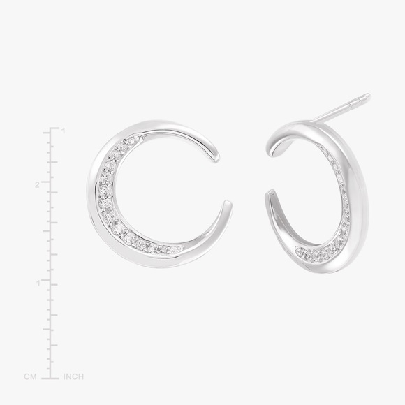 Silpada Jewelry New Silpada Open Circle Cz Earrings Sterling Silver